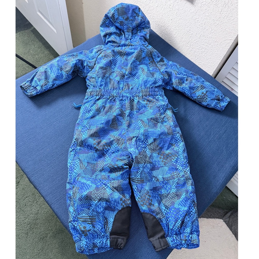 REI Toddler 2T Blue Geometric Print Fleece Lined Durable Ski Snowsuit Bunting - Picture 4 of 16